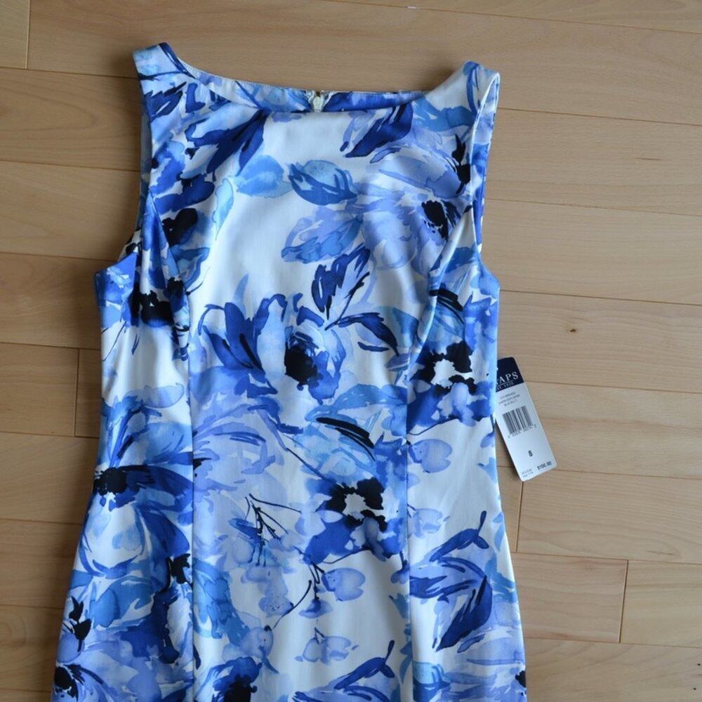 NWT Chaps Sleeveless Midi Dress Floral Size 8 - Picture 2 of 4